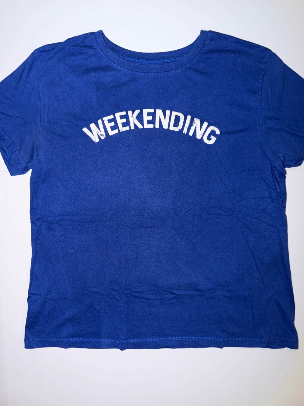 Royal Blue 'WEEKENDING' Short Sleeve Tee